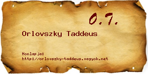 Orlovszky Taddeus névjegykártya